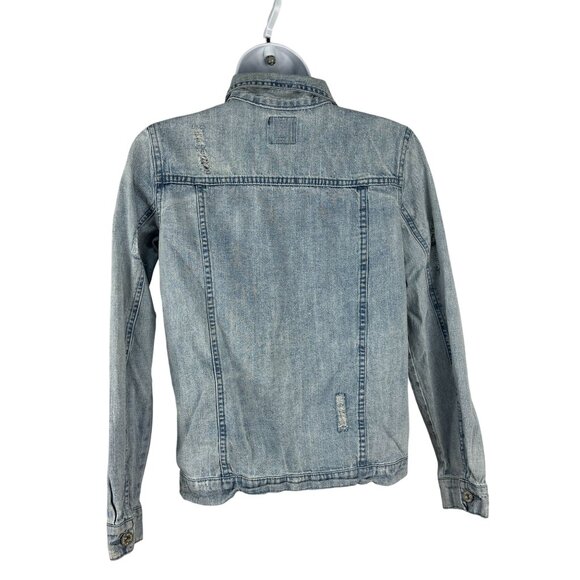 Art Class Denim Jacket For Kids Large 10/12 Distressed Button-Up Design - Picture 4 of 6